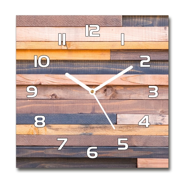Wanduhr quadratisch Holzwand