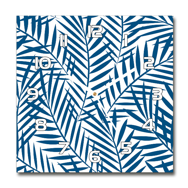 Wanduhr modern quadratisch Palmenblätter