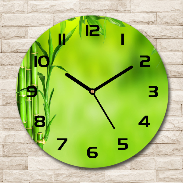 Wanduhr rund Bambus