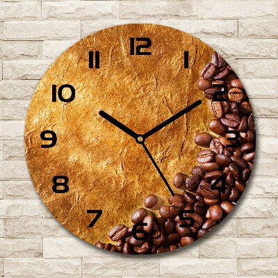 Wanduhr rund Kaffeebohnen