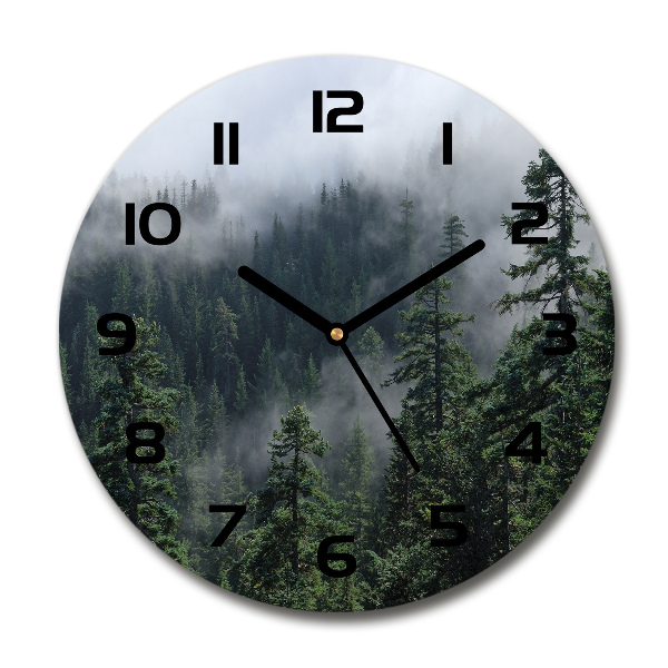 Wanduhr rund Waldnebel