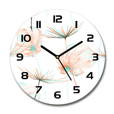 Wanduhr glas rund Löwenzahn