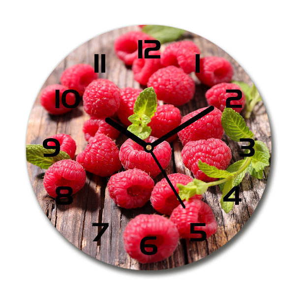 Wanduhr rund Himbeeren