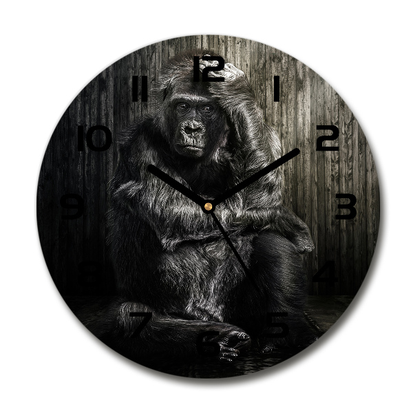 Wanduhr glas rund Gorilla