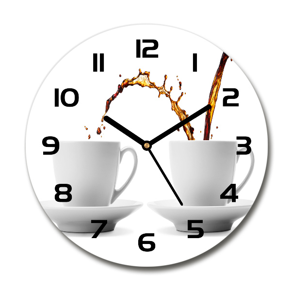 Wanduhr rund Kaffee eingeschenkt