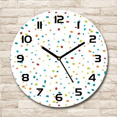 Wanduhr rund Bunte Punkte