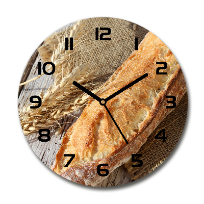 Wanduhr rund Frisches Baguette