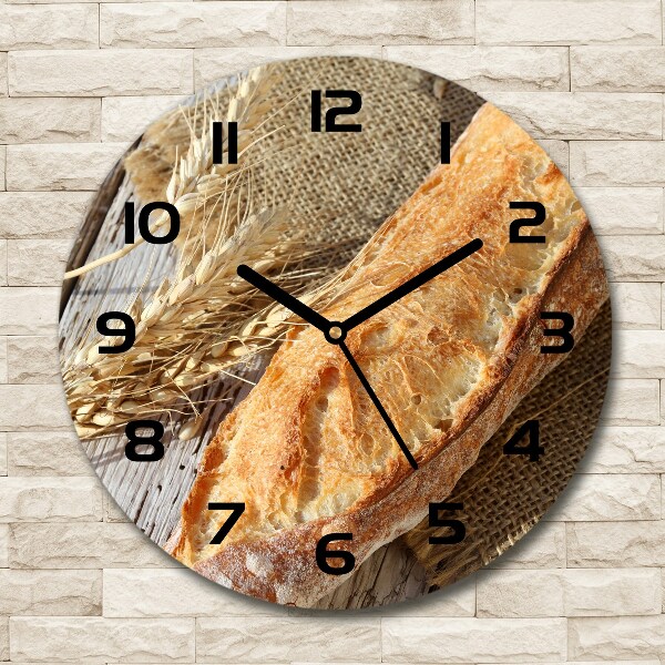 Wanduhr rund Frisches Baguette