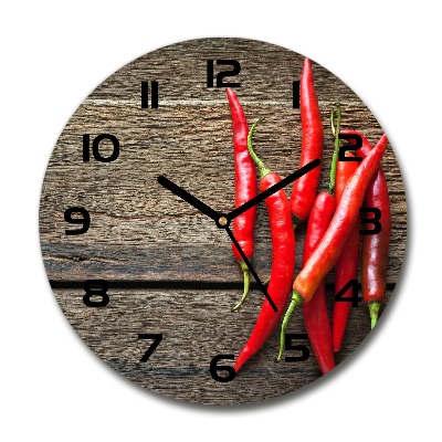 Wanduhr rund Chilischoten