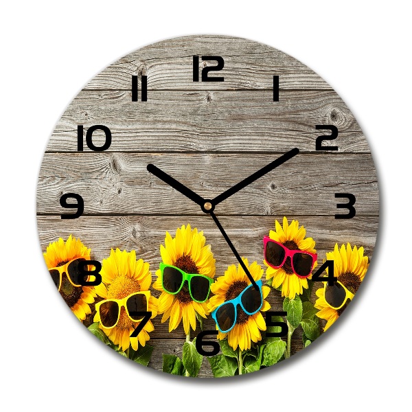 Wanduhr rund Sonnenblumen