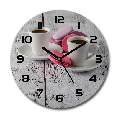 Wanduhr glas rund Kaffee und Kekse