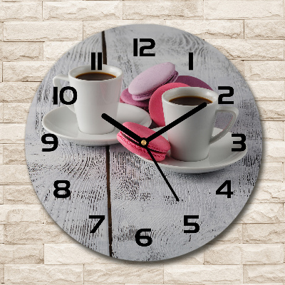 Wanduhr glas rund Kaffee und Kekse