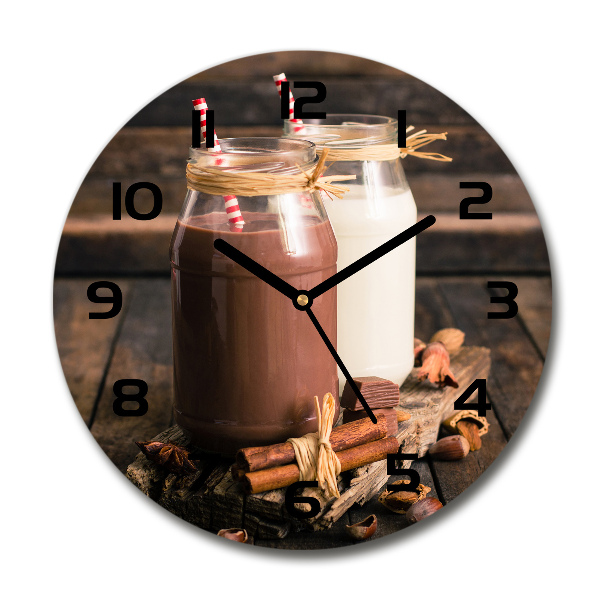 Wanduhr rund Cocktails im Glas