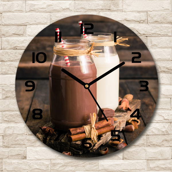 Wanduhr rund Cocktails im Glas