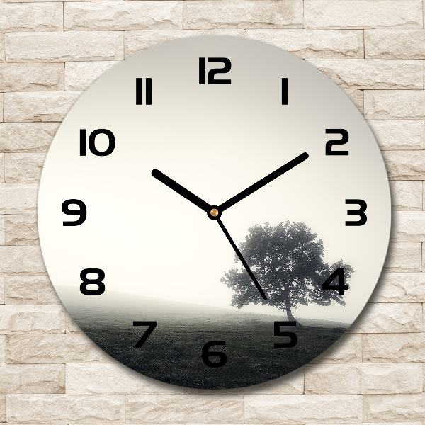 Wanduhr rund Einsamer Baum