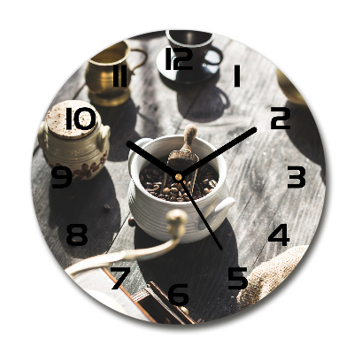 Wanduhr glas rund Kaffeemühle