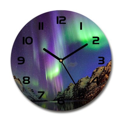 Wanduhr glas rund Nordlicht