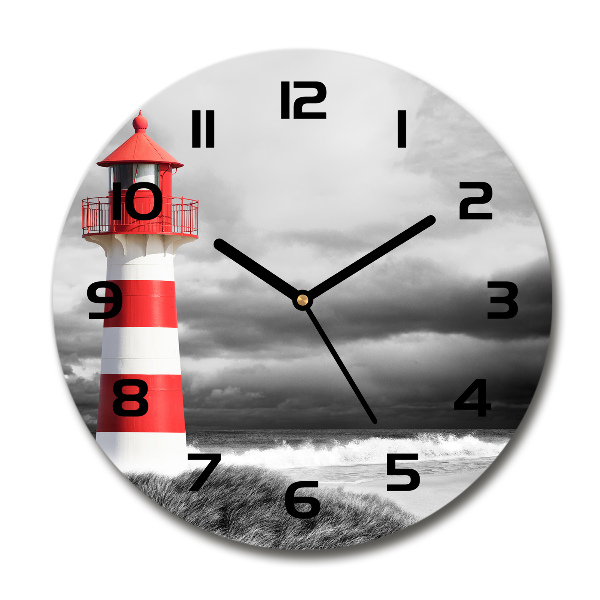 Wanduhr glas rund Leuchtturm
