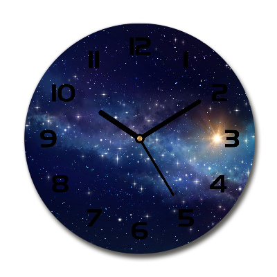 Wanduhr glas rund Galaxis