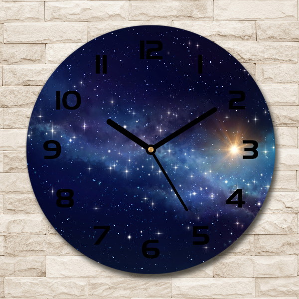 Wanduhr glas rund Galaxis