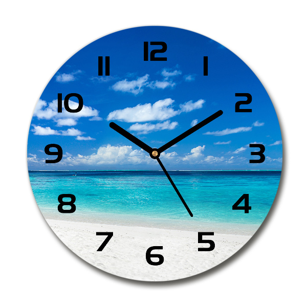 Wanduhr rund Tropischer Strand