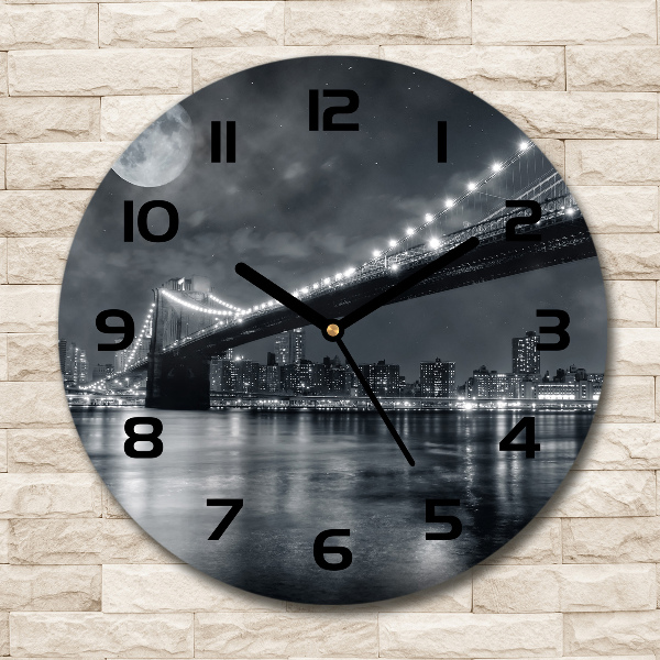 Wanduhr rund Brooklyn Bridge