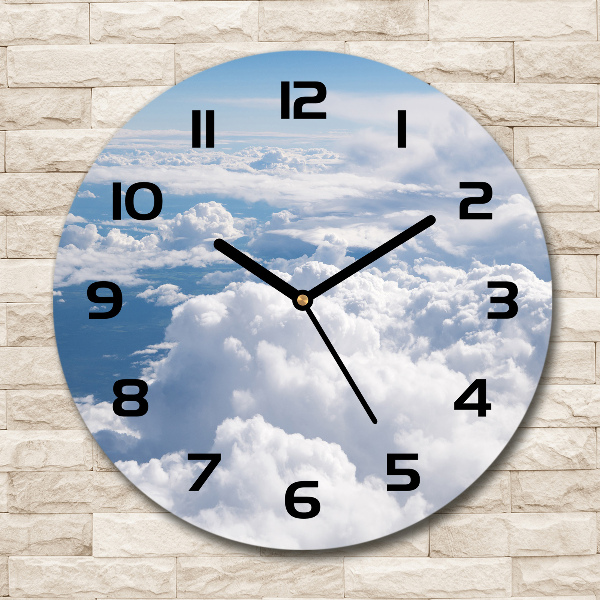 Wanduhr glas rund Blick aus dem Flugzeug