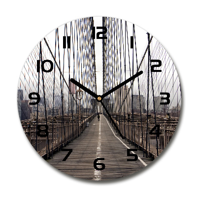 Wanduhr glas rund Brooklyn Bridge