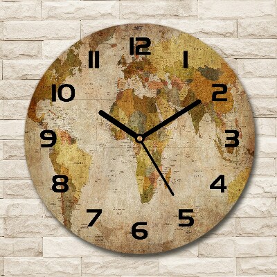 Wanduhr rund Politische Karte