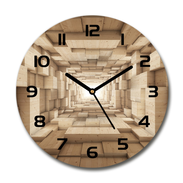 Wanduhr rund Holztunnel