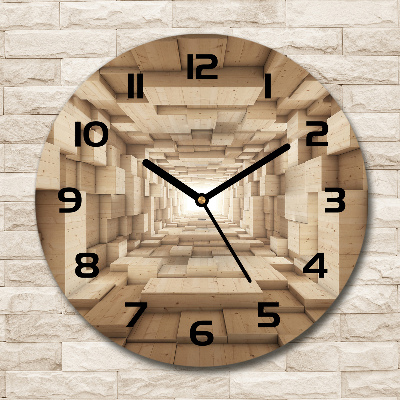 Wanduhr rund Holztunnel