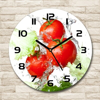 Wanduhr rund Tomaten und Salat