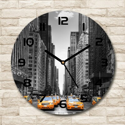 Wanduhr glas rund New Yorker Taxis