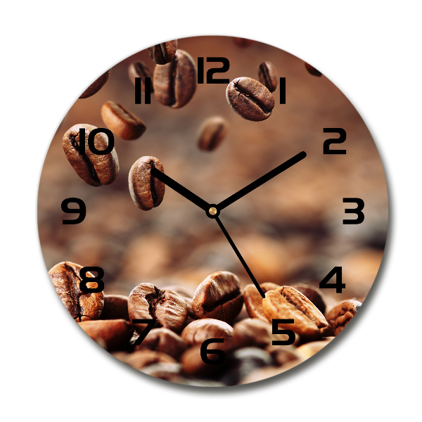 Wanduhr rund Kaffeebohnen