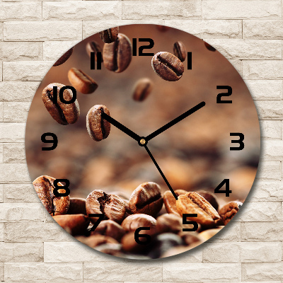 Wanduhr rund Kaffeebohnen