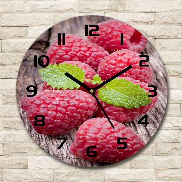 Wanduhr rund Himbeeren