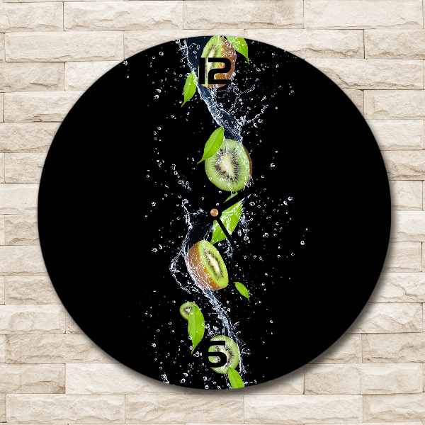 Wanduhr rund Kiwi und Wasser
