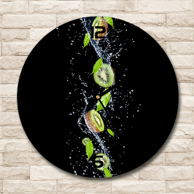 Wanduhr rund Kiwi und Wasser