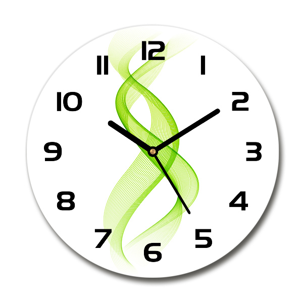 Wanduhr glas rund Bunte Wellen