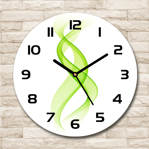 Wanduhr glas rund Bunte Wellen