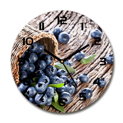Wanduhr rund Beeren im Korb