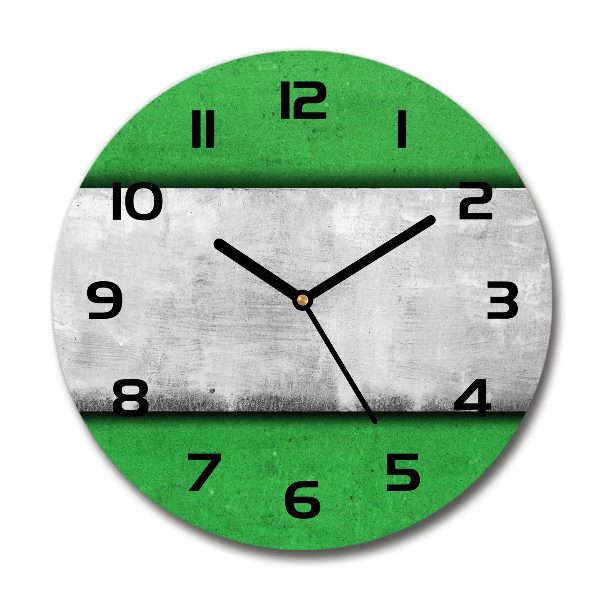 Wanduhr glas rund Grüne Wand