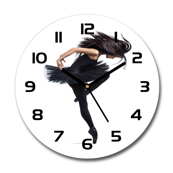 Wanduhr glas rund Ballerina