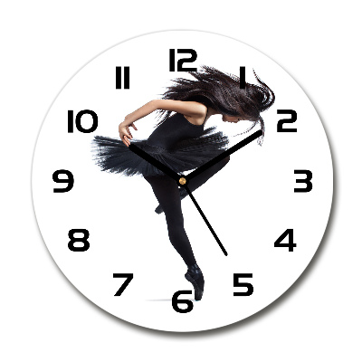 Wanduhr glas rund Ballerina