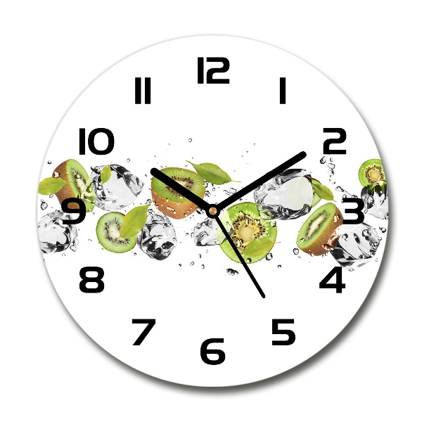 Wanduhr rund Kiwi und Wasser