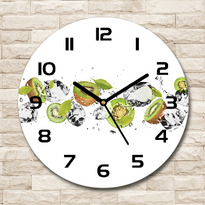 Wanduhr rund Kiwi und Wasser