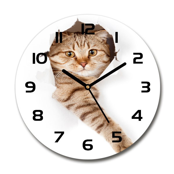 Wanduhr rund Katze