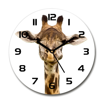 Wanduhr glas rund Giraffe