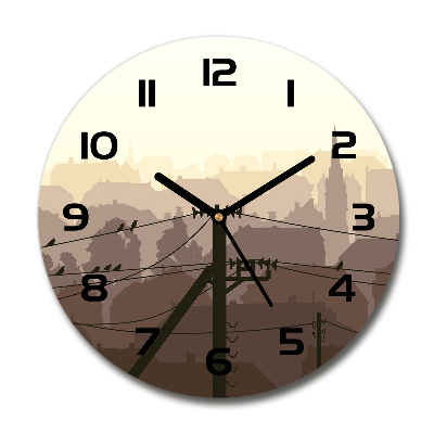 Wanduhr glas rund Städtische Stromleitung