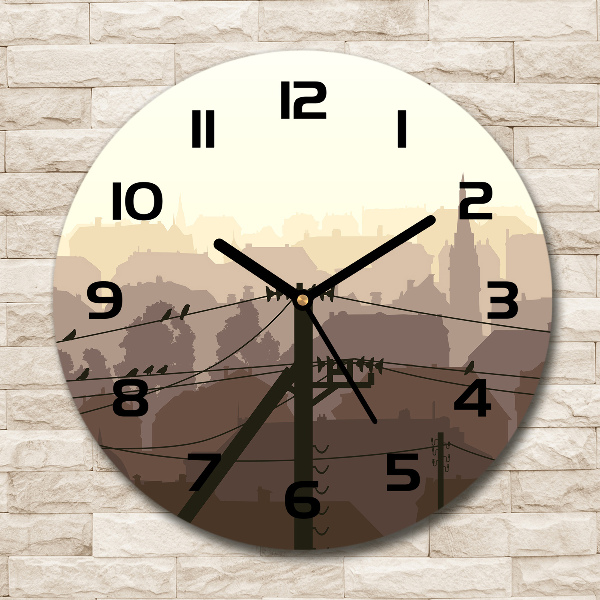 Wanduhr glas rund Städtische Stromleitung